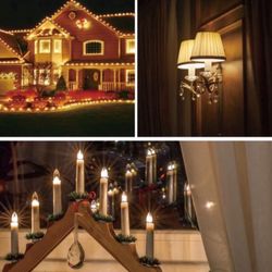 C7 Led Replacement Christmas Light Bulb, 25 Pack C7 Shatterproof Led Bulbs for Christmas Outdoor String Lights, E12 Candelabra Base, Commercial Grade 