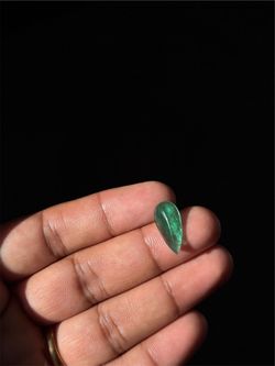 5.59 Carat Natural Emerald – Pear Cabochon – GRS Certified