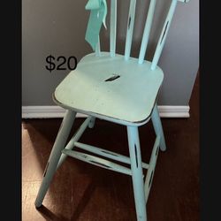 DIY Upcycled High Chair 10w x 21 h seat Ready for the family gatherings Holiday season  Grandparents need  for the visits..   toddler / Display dolls 