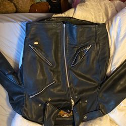 Vintage Leather Harley Davidson Woman Jacket