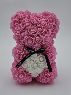 Handmade Forever Pink Rose Bear (Special Offer Of $9 a piece)