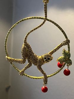 Large Rhinestone SPIDER MONKEY Charm Pendant Necklace - Unique Jewelry