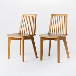 4pcs, New! Natural Wood Dining Chairs - Threshold™ designed with Studio McGee