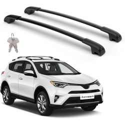 300LBS Roof Rack Cross Bars for 2013-2018 RAV4 with Side Rails,Lockable Heavy Duty Aluminum Cross Bar with Anti-Theft Locks for Cargo Racks Rooftop Lu