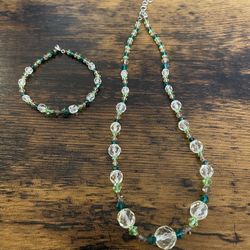 Handmade Gold Plated Black Gemstone Blue Swarovski Yellow Freshwater Pearl Necklace and Earrings  Earrings 2 3/8" Necklace 16.25" + 1.5" extension  Ha