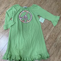 NEW Fireflies and fairytales boutique girls dress sz 6x Belle sleeves with frill bottom 