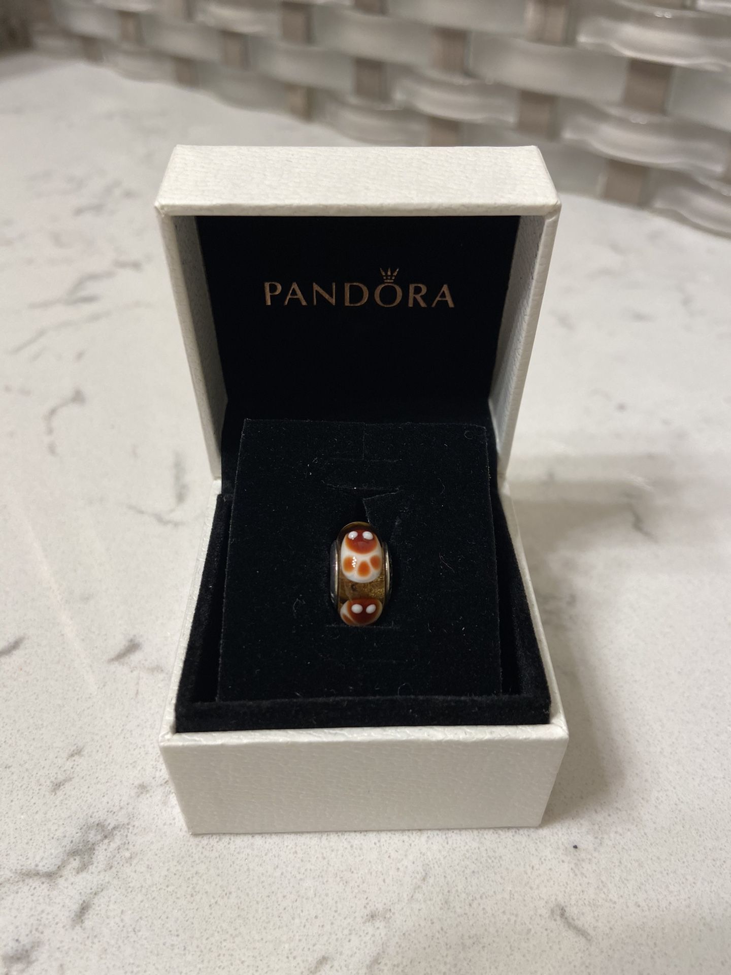 Pandora yellow murano glass charm