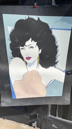 Rare Signed Patrick Nagel Joan Collins Serigraph