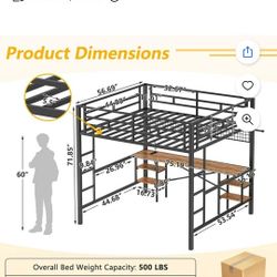 Lifted Bed Frame + Mattress