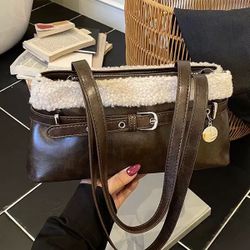 Coffee Faux leather purse