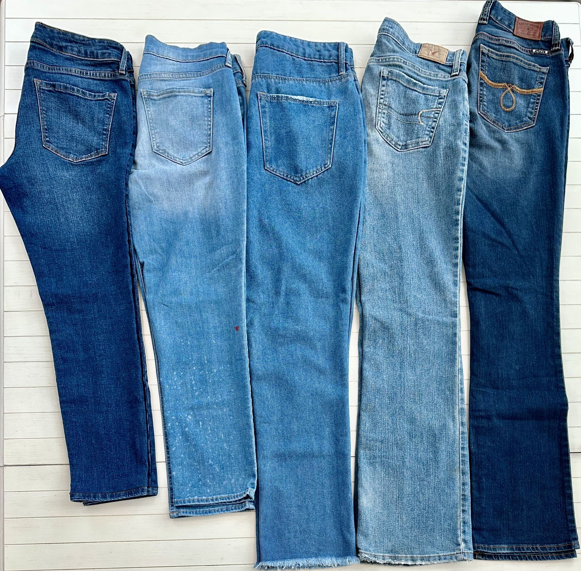 Women’s Bundle Of Jeans Old Navy, Forever 21, American Eagle, Lucky Brand, Tommy Hilfiger Sz(4) Lot(5)