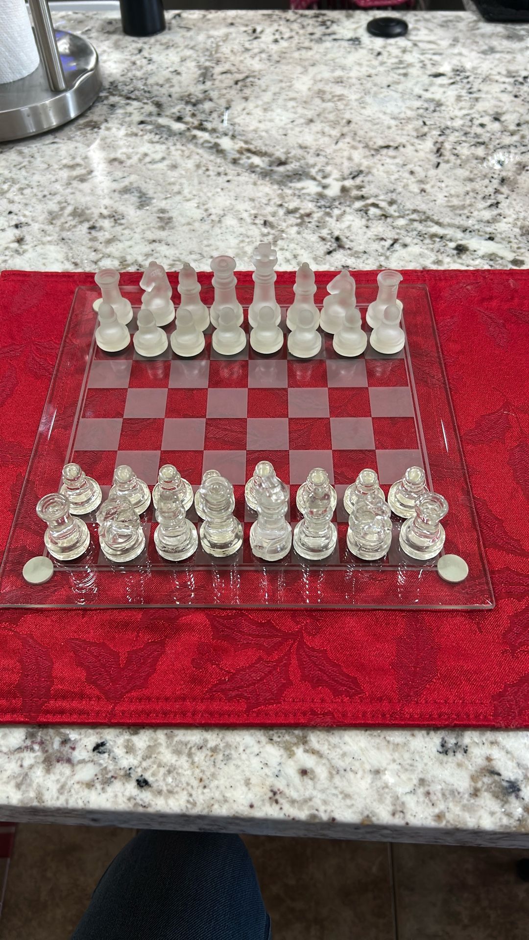 All Glass Chess Board Set