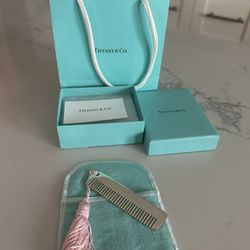 Tiffany & Co Bath, Skin & Hair | Tiffany & Co 1837 Baby Girl Comb With Pink Tassel In Sterling Silver | Color: Pink/Silver 