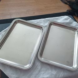 2 Aluminum Med Size Trays