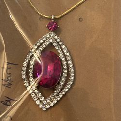 Pink & Crystal Necklace