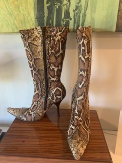 Bebe Stiletto “Snakeskin” Boots Size 6