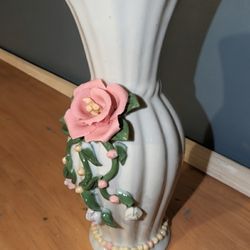 Sophia Ann Porcelain 3D Floral Hand painted Vase Approx 7-8in