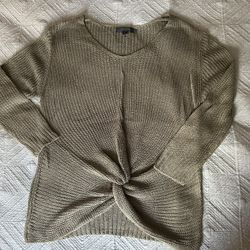 Love Tree Women’s Twist Knot Front Olive Green Knitted Sweater