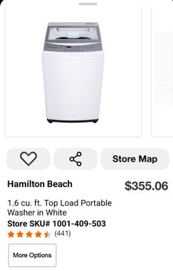 Hamilton Beach
 1.6 cu. ft. Top Load Portable Washer in White