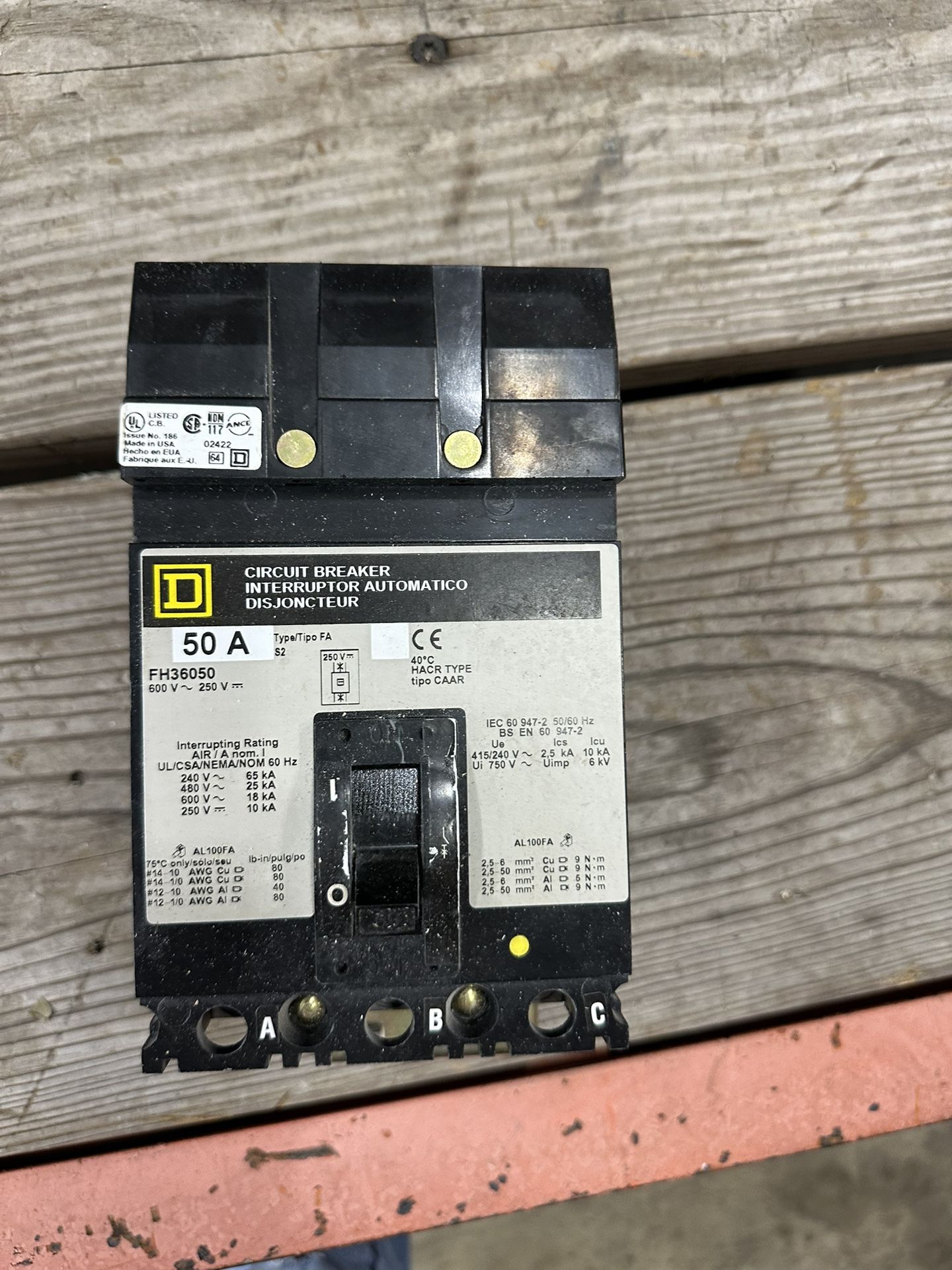 Square D FH36050 model.