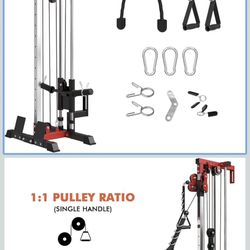 Mikolo Wall Mount Cable Station, Cable Crossover Machine with Dual Pulley System and 18 Adjustable Positions for Home Gym Equipment$130