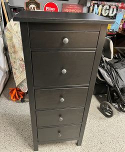 Ikea Tall Black 5-Drawer Dresser