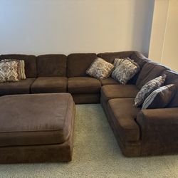 Large L-Shaped Sectional Sofa with Ottoman