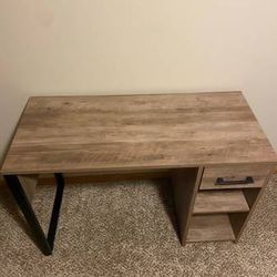 Industrial style office desk. Like new, barely used. 43 in long, 19 1/2 in wide, 29 in tall