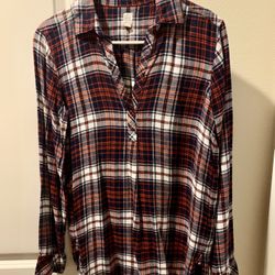 XS Womens Old Navy Pullover Plaid Flannel 