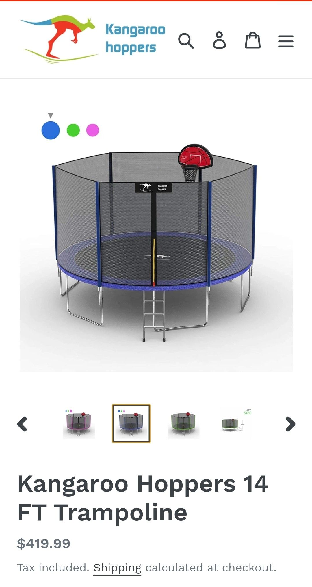 14ft Trampoline NEW in BOX w/ basketball rim & latter!!