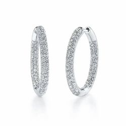 Inside Outside Diamond Hoop Earrings 
