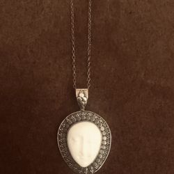 Beautiful Unique Sterling Silver Pendant On 18” Sterling Chain