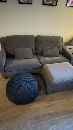 Loveseat + Ottoman – Dark Gray