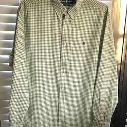 Polo Ralph Lauren Classic Fit - Men’s 2X - Button Down - Blue-Green Plaid 