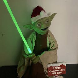 Star Wars 2023 3.5 Ft. Animated LED Seasonal Yoda Christmas Halloween Decor