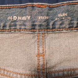 OLD NAVY SLIM FIT MENS BLUE JEANS +FREE  MED SHIRT