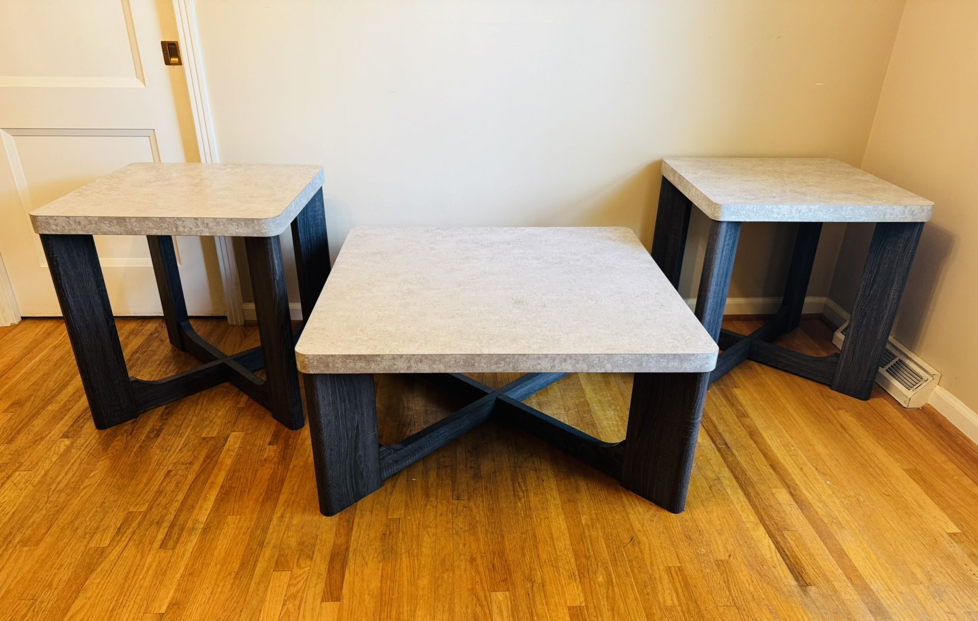 3 Pcs Coffee Table and Side Tables Set