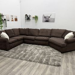 Brown Sectional Couch - Free Delivery 