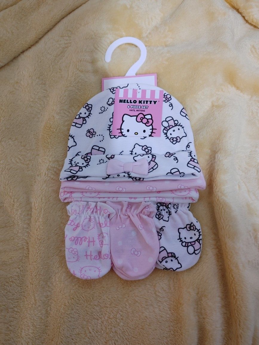 6-Set Hello Kitty Mittens & Beanies - New