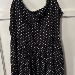 Black Poka Dot Dress New Size Large 