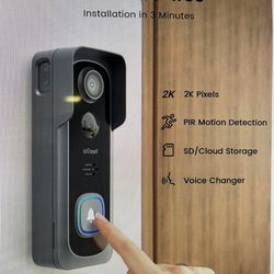 ieGeek 2K Doorbell Camera Wireless - Video Doorbell with Chime Ringer,