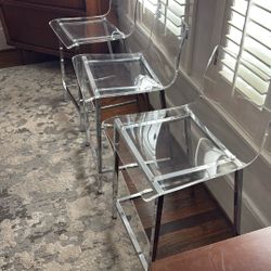 Set Of 3 CB2 Bar Stools 