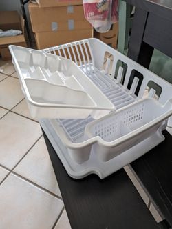 Plastic Utensil Tray And Dish Drying Rack 