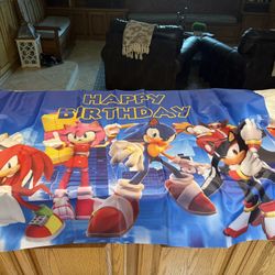 Party Birthday banner Sonic The Hedgehog 