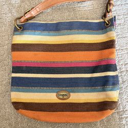 Woven Vintage Fossil Handbag