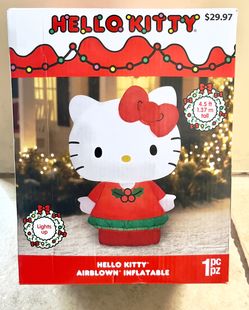 New In Box Hello Kitty 4.5” Christmas Inflatable 
