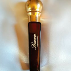Empty Vintage Burgundy & Gold Ralph Lauren Glass Bottle 