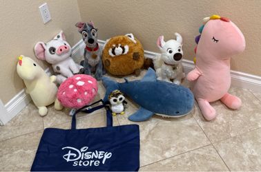 Mixed Plushie Bundle - 9 Items (Includes Disney & NWT) + Disney Store Bag