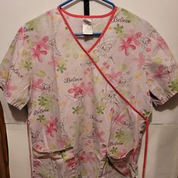 Tinker Bell Scrub Top Small 