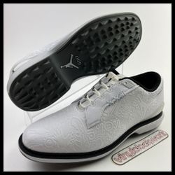 Nike Air Jordan ADG 5 Low White Black Golf Shoes Mens Size 10 FQ7874-102